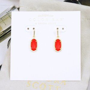 Kendra Scott Lee earrings ruby Red Gold July